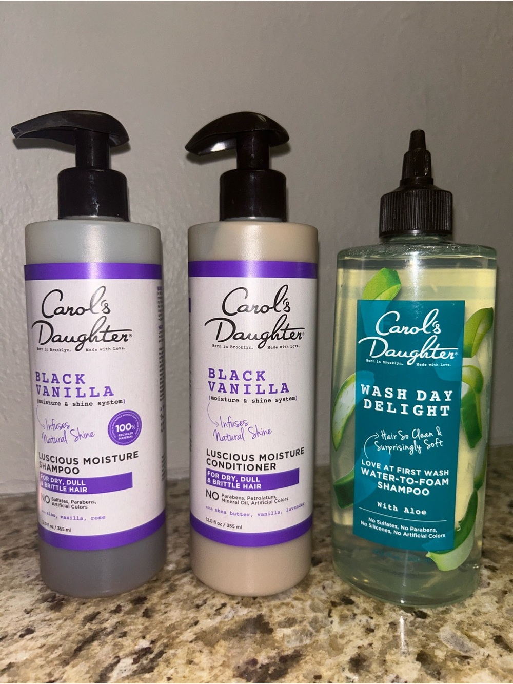 Carol's Daughter Black Vanilla Shampoo & Conditioner + Wash Day Delight Set